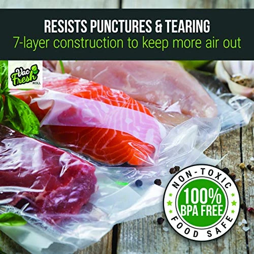 D Vacuum Sealer Rolls (11" X 50', 2 Rolls), 3.5mil Embossed Food Storage Bags, Vacuum Seal Bags For Meal Prep, Sous Vide Bags For Cooking (100 Feet) 5 D Vacuum Sealer Rolls (11" X 50', 2 Rolls), 3.5mil Embossed Food Storage Bags, Vacuum Seal Bags For Meal Prep, Sous Vide Bags For Cooking (100 Feet) - Image 5