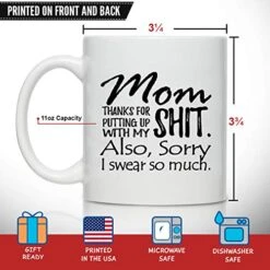 Ovelty Coffee Mug For Mom, Sorry I Swear So Much- Front And Back Print- Gift Idea For Mothers- Best Mom Gift- Gag Mother’s Day Gift- Funny Birthday Present For Mom From Daughter, Son -Peugeot Shop 51sw7MSrNFL