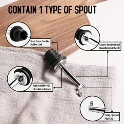 Ceramic Olive Oil Dispenser Bottle, Opaque Oil Cruet Protects Oil To Reduce Oxidation, Suitable For Storage Of Oil, Vinegar, Soy Sauce And Other Liquids, 1 Piece, 18 Fl Oz (Fog Blue) -Peugeot Shop 51sy5LIiETL