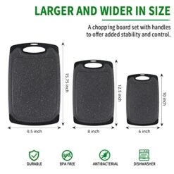 Cutting Boards Set, Chopping Board, Plastic Cutting Boards For Kitchen Dishwasher Safe BPA Free, Large Cutting Board, Cutting Boards For Kitchen, Meat Cutting Board, Slip Resistant, Juice Grooves