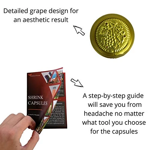PVC Heat Shrink Capsules - 100 Count I Variety Mix: 40 Matte Black, 40 Burgundy Red, 20 Classic Gold Color 2 PVC Heat Shrink Capsules - 100 Count I Variety Mix: 40 Matte Black, 40 Burgundy Red, 20 Classic Gold Color - Image 2