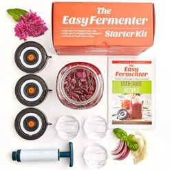 Y Fermenter Fermentation Kit (3 Fermentation Lids + 3 Glass Fermentation Weights + Pump) – Pickling Kit Use For Sauerkraut Kit, Kimchi Kit, Pickles, Vegetable Fermenting Kit In Wide Mouth Pickling Jar. Great Fermentation And Pickling Equipment.