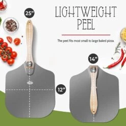 Reenerhome Pizza Peel- Paddle - Spatula - Metal- Premium Stainless Steel Pizza Peel 12 Inch- Aluminum Free Large Wood Folding Pizza Peel Long Handle For Pizza Stones Grill And Outdoor Pizza Oven