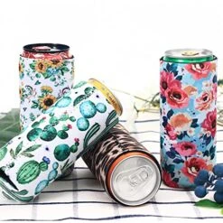8 Pcs Slim Can Coolers Sleeves For 12oz Slim Beer & Hard Soda, Tall Skinny Can Cooler Holder Colorful Neoprene Bottle Insulator Perfect For Christmas Parties Valentines Day Gifts (Floral) -Peugeot Shop 51tOzhVtJ5L