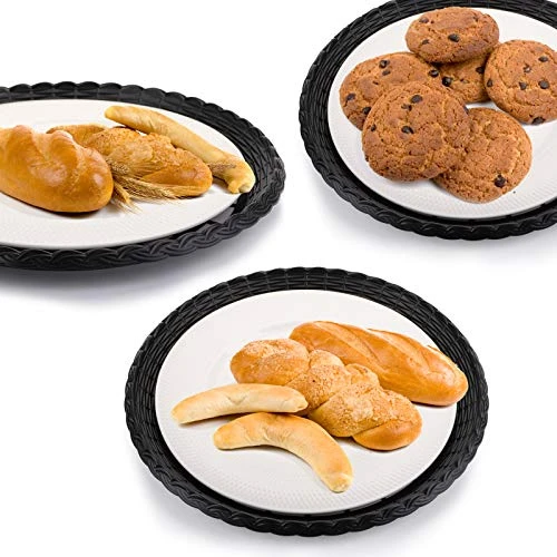 Fasmov 24 Pack 9" Paper Plate Holder, Reusable Plate Holder For Paper Plates, Woven Plastic Paper Plate Holder, Reusable Paper Plate Holder, Black 2 Fasmov 24 Pack 9" Paper Plate Holder, Reusable Plate Holder For Paper Plates, Woven Plastic Paper Plate Holder, Reusable Paper Plate Holder, Black - Image 2