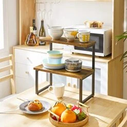 IBUYKE 2-Tier Standing Spice Rack, Countertop Organizer, Cupboard Stand Spice Rack, Cabinet Pantry Shelf, Industrial Bathroom Storage Shelf, For Kitchen Bathroom, Space Saving TLJ001H -Peugeot Shop 51tUWxVpDRL