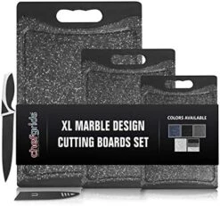HEF GRIDS Durable Plastic XL Marble Cutting Board Set, Chopping Board Thick Plastic, For Vegetable Meat Or Cheese With Non-Slip Grip| Dishwasher Safe (3-pc Set, Multi) (Charcoal) 11 HEF GRIDS Durable Plastic XL Marble Cutting Board Set, Chopping Board Thick Plastic, For Vegetable Meat Or Cheese With Non-Slip Grip| Dishwasher Safe (3-pc Set, Multi) (Charcoal) -Peugeot Shop 51tXPjcY1L. AC