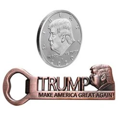 Donald Trump Gifts For Men Christmas MAGA Make America Great Again Bottle Opener Magnet With Collectible Coin 2020