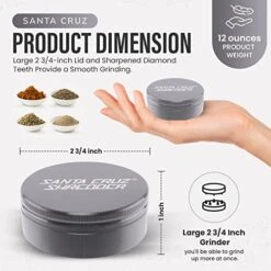 Metal Herb Grinder Knurled Top For Stronger Grip 2-Piece 2.7" (Grey) -Peugeot Shop 51tbr0K2kwL