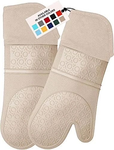 Extra Long Professional Silicone Oven Mitt, Oven Mitts With Quilted Liner, Heat Resistant Pot Holders, Flexible Oven Gloves, Navy Blue, 1 Pair, 14.7 Inch 11 Extra Long Professional Silicone Oven Mitt, Oven Mitts With Quilted Liner, Heat Resistant Pot Holders, Flexible Oven Gloves, Navy Blue, 1 Pair, 14.7 Inch - Image 11