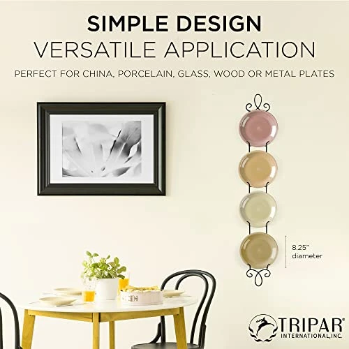 Augusta 4 Tier Vertical Black Plate Rack For Collectible Plates, Plaques, Dishes, & China 2 Augusta 4 Tier Vertical Black Plate Rack For Collectible Plates, Plaques, Dishes, & China - Image 2