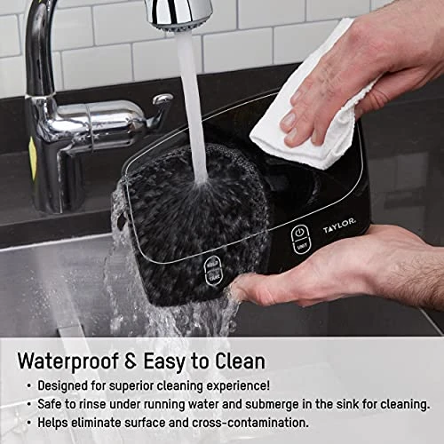 Taylor Waterproof Digital Kitchen Scale, 11 Pounds, Black 2 Taylor Waterproof Digital Kitchen Scale, 11 Pounds, Black - Image 2