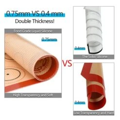 Baking Mat Macaron - Set Of 3 (2 Half Sheet Liners And 1 Quarter Sheet), Non Stick Silicon Cookie Oven Liner For Macaroons, Bake Pans, Pizza, Toaster, Cake And Bread Making (Red,Blue,Gray) -Peugeot Shop 51tmiuJ7dWL