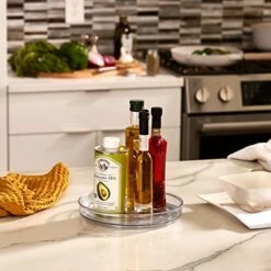 IDesign Recycled Plastic Lazy Susan Turntable Organizer Pantry, Bathroom, General Storage And More, The Linus Collection, 9" Inch, Clear -Peugeot Shop 51trUGPxFaL