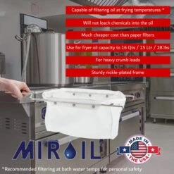Oil B6PS Fryer Filter Bag & Frame, MirOil EZ Flow Filter Bag Combination, Part 02852, Use To Filter Fry Oil, Suitable For 70 Lb Polishing Oil, Durable, Easy To Clean With Hot Water -Peugeot Shop 51tuZY9iheL
