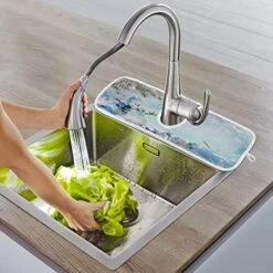 2 Pack Xmas Soldier Kitchen Faucet Drying Mat 15''x 6'' Dish Drain Drying Pad Christmas Nutcrackers Absorbent Splash Guard Behind Faucet Drip Catcher Protectors For Sink Bar Bathroom -Peugeot Shop 51txtZSxTzL. AC