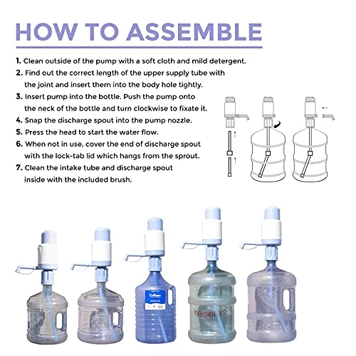 Anual Hand Pressure Drinking Fountain Pressure Pump Water Press Pump Food Grade BPA-Free Fits Most 2-6 Gallon Water Gallons (Excluding Glass Bottle) 2 Anual Hand Pressure Drinking Fountain Pressure Pump Water Press Pump Food Grade BPA-Free Fits Most 2-6 Gallon Water Gallons (Excluding Glass Bottle) - Image 2