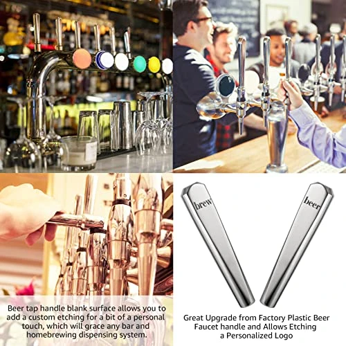 Upgraded Beer Tap Handle, 2 PCS Homebrew Commercial Stainless Steel 304 Heavy Duty Standard American 3/8'' Threading Brewing Draft Keg Kegerator Tower Stout Nitro Coffee Tap Beer Faucet Handle 4 Upgraded Beer Tap Handle, 2 PCS Homebrew Commercial Stainless Steel 304 Heavy Duty Standard American 3/8'' Threading Brewing Draft Keg Kegerator Tower Stout Nitro Coffee Tap Beer Faucet Handle - Image 4