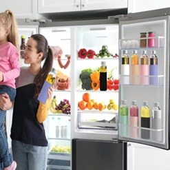 Clear Glass Bottles With Lids And Silicone Sleeve 18 Oz, Glass Reusable Water Bottles With Stainless Steel Cap For Juicing,Refrigerator,100% Leak Proof, BPA Free Eco Friendly,Set Of 6 16 Clear Glass Bottles With Lids And Silicone Sleeve 18 Oz, Glass Reusable Water Bottles With Stainless Steel Cap For Juicing,Refrigerator,100% Leak Proof, BPA Free Eco Friendly,Set Of 6 -Peugeot Shop 51u8yPlKSnL