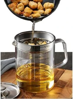 Glass Bacon Grease Container,Transparent Glass Grease Strainer,1.5/1.58 Quart LCooking Oil Storage Grease Keeper Bacon Grease Container With Strainer (1.5/1.58 Quart) 13 Glass Bacon Grease Container,Transparent Glass Grease Strainer,1.5/1.58 Quart LCooking Oil Storage Grease Keeper Bacon Grease Container With Strainer (1.5/1.58 Quart) -Peugeot Shop 51u9eKcJtwL. AC