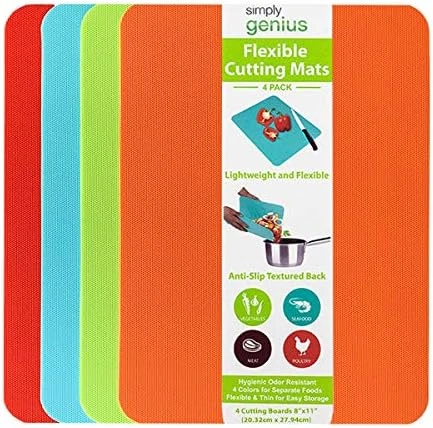 Plastic Cutting Boards For Kitchen - Color Coded Chopping Board Set - Flexible Cutting Mats For Meat & Vegetables - Dishwasher Safe, Non-Slip, BPA Free (8-Pack Multicolor, Mixed Size) 11 Plastic Cutting Boards For Kitchen - Color Coded Chopping Board Set - Flexible Cutting Mats For Meat & Vegetables - Dishwasher Safe, Non-Slip, BPA Free (8-Pack Multicolor, Mixed Size) - Image 11
