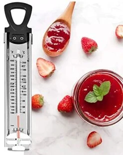 Candy Thermometer With Pot Clip & Hanging Ring Handle Stainless Steel Cooking Thermometer Food Thermometer Deep Fry Thermometer Classic Candy Thermometer -Peugeot Shop 51uIMuvlbrL