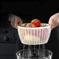 Electric Salad Spinner - Large 4.5L Capacity Lettuce Spinner & Vegetable Dryer For Home Kitchen - Multifunctional Fruit Washer -Peugeot Shop 51uKIr9OMXL