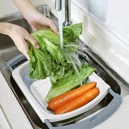 Mh Collapsible Colander | Over The Sink Silicone Kitchen Strainers And Colanders With Extendable Handles | Veggies, Fruit And Pasta Foldable Strainer For Kitchen, 6-Quart, BPA Free 3 Mh Collapsible Colander | Over The Sink Silicone Kitchen Strainers And Colanders With Extendable Handles | Veggies, Fruit And Pasta Foldable Strainer For Kitchen, 6-Quart, BPA Free - Image 3