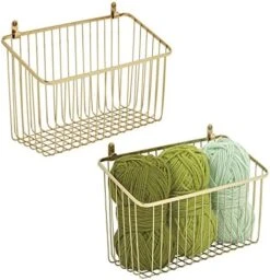 MDesign Small Metal Wire Wall Mounted Storage Organizer Basket Bin For Hanging In Kitchen, Garage, Entryway, Mudroom, Bedroom, Bathroom, Laundry Room - Unity Collection - 4 Pack - Black -Peugeot Shop 51uTSfW0mwL. AC