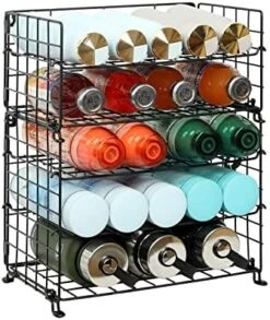 X-cosrack Adjustable Water Bottle Organizer,4-Tier Wall-Mounted Water Bottle Holder, Stackable Water Bottle Storage Rack For Kitchen Countertops,Pantry, Cabinet,Large(Patent No.:US D950,280 S) -Peugeot Shop 51uWHQmmssL. AC
