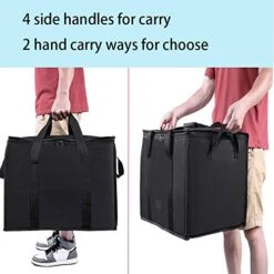 Reusable Insulated Food Delivery Bag For Transport -Foldable Heavy Duty Food Warmer Grocery Bag For Camping Catering Restaurants (fit 14" Pizza) -Peugeot Shop 51uZCIGqLGL