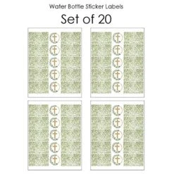 Elegant Cross - Religious Party Water Bottle Sticker Labels - Set Of 20 -Peugeot Shop 51uZSUJdZQL