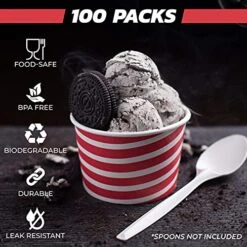 Ice Cream Cups - 100 Pack Ice Cream Sundae Cups, Frozen Yogurt Dessert Cups 10 Ice Cream Cups - 100 Pack Ice Cream Sundae Cups, Frozen Yogurt Dessert Cups -Peugeot Shop 51ub20XuqvS