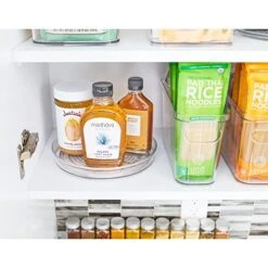 IDesign Recycled Plastic Lazy Susan Turntable Organizer Pantry, Bathroom, General Storage And More, The Linus Collection, 9" Inch, Clear -Peugeot Shop 51ucQvP3EkL