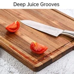Large Acacia Wood Cutting Board For Kitchen - Caperci Better Chopping Board With Juice Groove & Handle Hole For Meat (Butcher Block) Vegetables And Cheese, 18 X 12 Inch -Peugeot Shop 51udo02EHmL