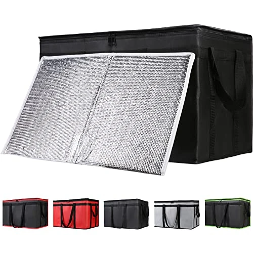 1-Pack Insulated Food Delivery Bag With Hard Bottom, XXX-Large Commercial Food Warmers For Uber Eats/Doordash, Black-Red Edge 7 1-Pack Insulated Food Delivery Bag With Hard Bottom, XXX-Large Commercial Food Warmers For Uber Eats/Doordash, Black-Red Edge - Image 7