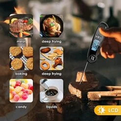 Digital Meat Thermometer, Waterproof Instant Read Food Thermometer For Cooking And Grilling, Kitchen Gadgets With Backlight & Calibration For Candy, BBQ Grill, Liquids, Beef, Turkey -Peugeot Shop 51ugHi2a8YL
