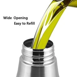 Olive Oil Dispenser 17oz Oil Bottle Stainless Steel Leak Proof Olive Oil Decanter For Kitchen (500ML) -Peugeot Shop 51ugbe2H8nL