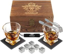 𝗕𝗘𝗦𝗧 𝗚𝗜𝗙𝗧: Whiskey Rocks Glasses Gift Set - Heavy Base Crystal Glass For Scotch Bourbon Drinker - Whisky Chilling Stones In Wooden Gift Box - Burbon Gift Set For Men Idea -Peugeot Shop 51uhTlSjrfL. AC 1