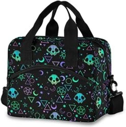 Insulated Lunch Bag Magic Skulls Lunch Tote Reusable Cooler Bag Container With Adjustable Shoulder Strap -Peugeot Shop 51ukaH2lTWL. AC