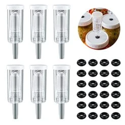 Airlocks For Fermenting,Fermentation Airlock With Silicone Grommet, For Preservation,Brewing,Beer, Wine, Sauerkraut, Kimchi (6 Airlocks And 24 Grommets)