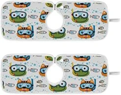 Kcldeci 2 Pack Faucet Mat Splash Guard For Kitchen Sink,Cat And Frog Fish 14x5 Inch Faucet Handle Drip Catcher Tray Absorbent Mat Fast Dry Mat For Kitchen, Bathroom -Peugeot Shop 51unJhr40jL. AC 1