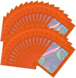 100 Pieces Resealable Smell Proof Bags Foil Pouch Bag Flat Ziplock Bag For Party Favor Food Storage (Holographic Color, 8 X 10 Inch) -Peugeot Shop 51unqJPCxL. AC