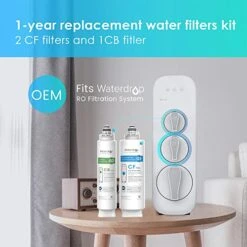 G3 Replacement Filter 1-Year Combo, Pack Of 2 WD-G3-CF Filters And 1 WD-G3-CB Filter, Replacement For WD-G3-W, WD-G3P600 And WD-G3P800-W Reverse Osmosis System, New Logo Design