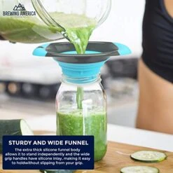 Kitchen Canning Funnel – Collapsible Silicone Food Funnel For Wide Mouth And Regular Mason Jars – Flexible Use For Coffee, Liquid, Jam, Cooking, Baking, Crafts - Teal/Gray 9 Kitchen Canning Funnel – Collapsible Silicone Food Funnel For Wide Mouth And Regular Mason Jars – Flexible Use For Coffee, Liquid, Jam, Cooking, Baking, Crafts - Teal/Gray -Peugeot Shop 51urldlkPwL