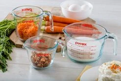 Pyrex 3 Piece Glass Measuring Cup Set, Includes 1-Cup, 2-Cup, And 4-Cup Tempered Glass Liquid Measuring Cups, Dishwasher, Freezer, Microwave, And Preheated Oven Safe, Essential Kitchen Tools -Peugeot Shop 51uzVUTa20L