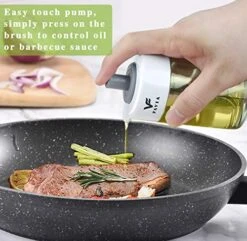 Olive Oil Dispenser Bottle With Silicone Brush For Kitchen, 120ml Plastic Oil And Vinegar Bottle For BBQ Grilling Baking And Cooking (Clear) -Peugeot Shop 51v3HioIkSL