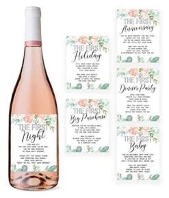 Wine Bottle Wedding Labels, Wedding First Wine Bottle Labels, Milestone Wine, Wedding Wine Labels, Wedding Milestone Stickers, Wedding Gift Wine Labels (Wine Labels Only)