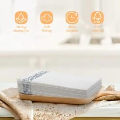 Elinnee Disposable Hand Towels For Bathroom, 200 Linen-Feel Decorative Paper Guest Towels, Soft And Absorbent Paper Napkin For Kitchen, Wedding, Party, Dinner, Or Event, White And Silver -Peugeot Shop 51v667r2g9L