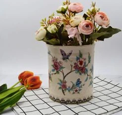 IMIFLA Utensil Crocks Extra Large Kitchen Utensil Holder For Countertop Ceramic Cooking Utensils Butterfly Ice Crack -Peugeot Shop 51v7XYHFcaL